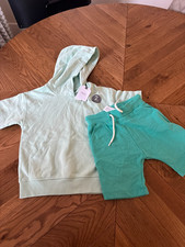 NEXT GREEN HOODIE AND SHORTS
