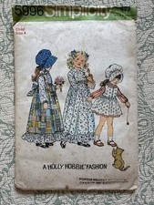 Vintage Holly Hobbie Simplicity 5996 Sewing Pattern Size 4 1973 Unused Uncut
