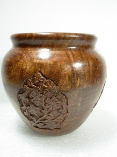 Turned wooden vase - wooden,