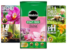 Miracle Gro 6L Peat Free Compost Orchid Special Plants Leaves Low PH Friendly