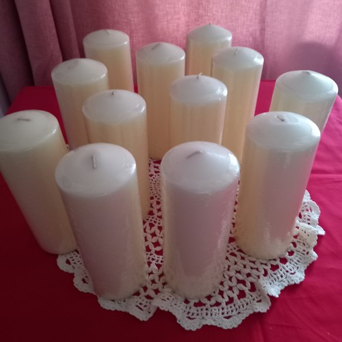 Ivory large pillar candles - pillar,