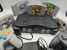 N64 Nintendo 64 Console Restored 2 X Controllers & Mario Kart Games Bundle