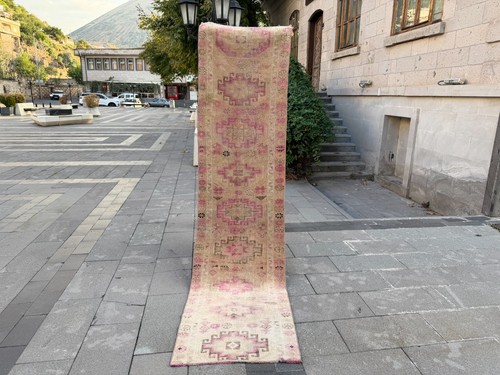 Dusty pink herki runner - herki, rug