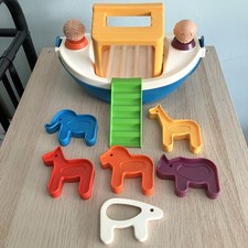 Vintage 1980s Tuppertoys Noah’s Ark Boat With Animals *1 Polar Bear Missing*