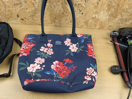Joules navy floral canvas tote - joules,