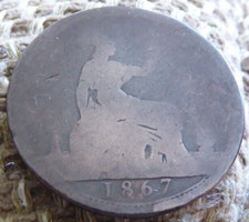 1867 VICTORIAN ONE PENNY COIN