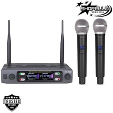 Dual Channel UHF Wireless Handheld Microphone - Fixed Frequency | Dynamic Mic