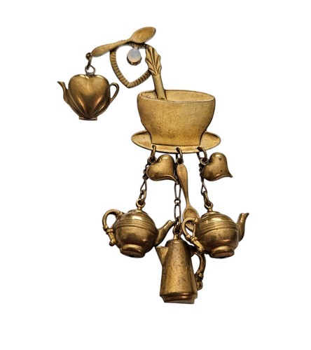 Tea cup coffee pot charm - tea,