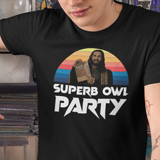 Superb Owl Party Black T-Shirt Top - Retro Shadows Supernatural Vampire Nandor