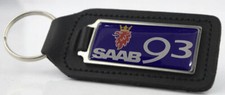 Saab 93 Quality Black Leather Keyring