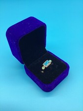 Gold plated Turquoise Gem Ladies Ring Size J