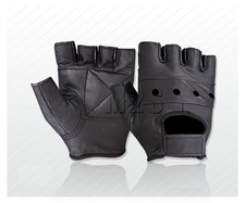 FULL LEATHER WEIGHT LIFTING  GLOVES PADDED FITNESS TRAINING CYCLING GYM SPORTS