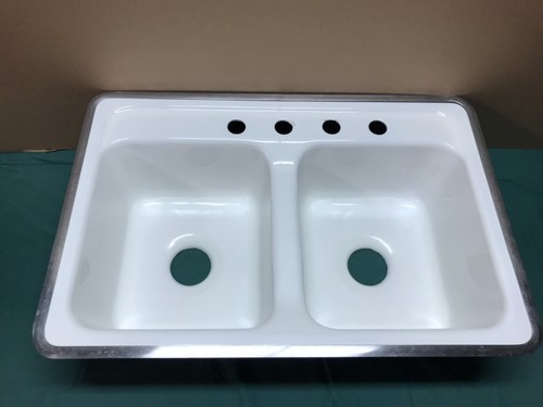 Vtg cast iron white porcelain - iron,
