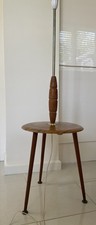 Retro Mid Century Side Table With Inbuilt Lamp Light Teak Colour Needs TLC 