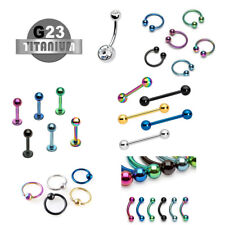 TITANIUM Body Jewelry Barbell  Labret, CBR, BCR  Tongue Nipple Tragus Lip Septum