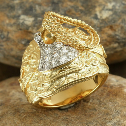 Heavy saddle ring gents - ring,
