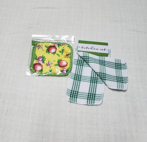 Checked dishcloth fruit - checked,