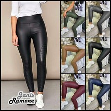 Womens High Waist PU Leggings