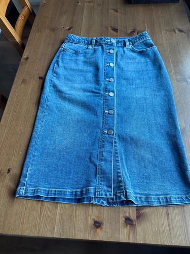 Joules denim straight skirt - denim,