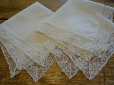 2 Vintage Antique Lace Edged