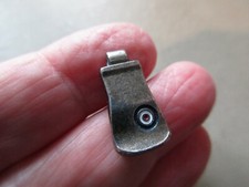 VINTAGE SILVER TONE RETRO BEN SHERMAN LOGO ZIPPER PULL CHARM BRACELET PENDANT UK