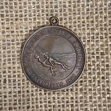 Vintage Royal Life Saving Society RLSS Bronze Medallion Medal Antique 1937