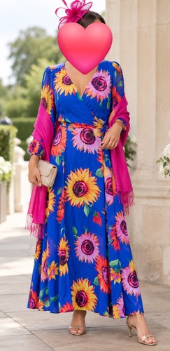 Cobalt blue sunflower floral - cobalt,