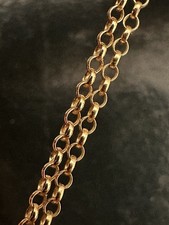 Vintage 9ct Yellow Gold Belcher Chain Choker Necklace – B'ham 1971, 16", Unisex