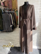 Dubai Satin Open Abaya Women Muslim Maxi Cardigan Dress Kimono Jilbab Kaftan