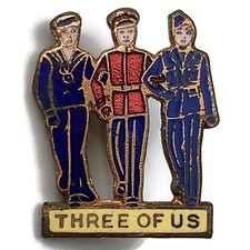 WW2 South African Army Song The Three Of Us Enamel Lapel Badge - H.W. MILLER