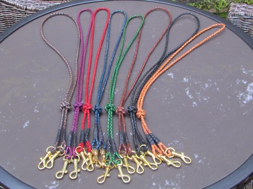 Leather braided lanyard and - lanyard,