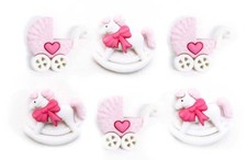 Dress it up 3D Embellishments - Buttons - Novelty - Horse and Buggy / Pram Girl