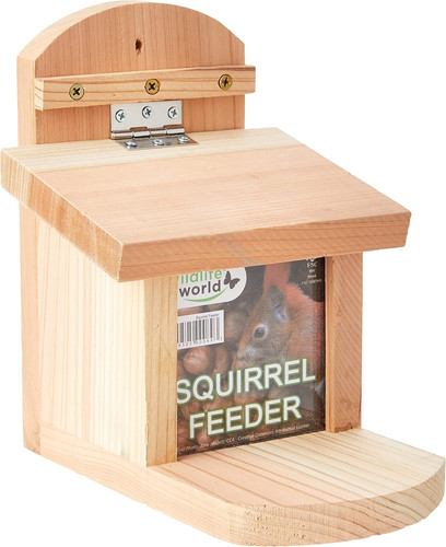 Wooden squirrel feeder - wooden,