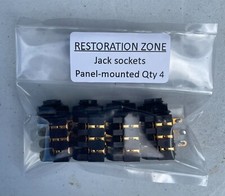 Jack Sockets, Panel-mounted, Black nuts