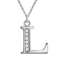 Letter Crystal Pendant 925