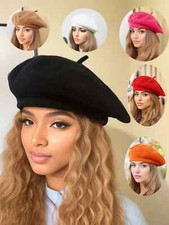 Plain Beret Hat Wool Autumn