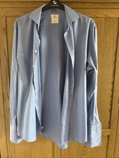 Hawes & Curtis Jermyn Street Long Sleeve Shirt Size 17 Blue Used