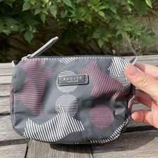 Radley Stripe And Shadow Small Oilskin Pouch Cosmetics Make Up Bag