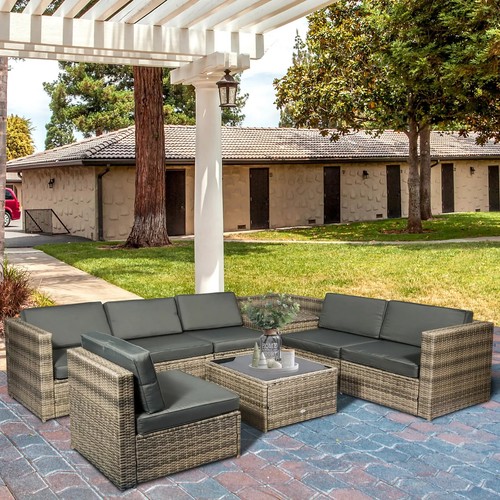 8pcs patio rattan corner sofa - rattan,