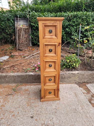 Pine chest drawers tall - drawers,