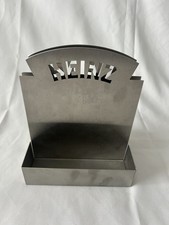 Heinz Napkin Menu Sauce Holder Metal Grey Serving Display Tray Pot 2 Compartment