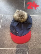 LeMieux Hat Silk Navy With Red Peak