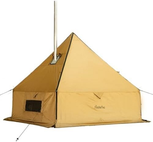 Camping hot tent with stove - hot,