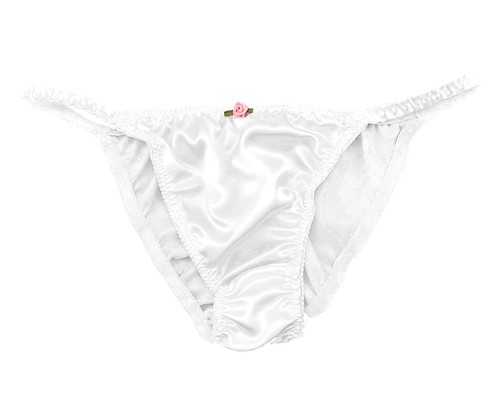 White satin panties sissy - panties,