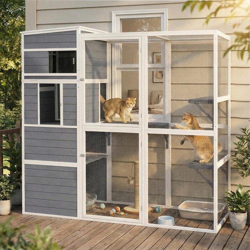 Tier wooden catio cat - wooden,