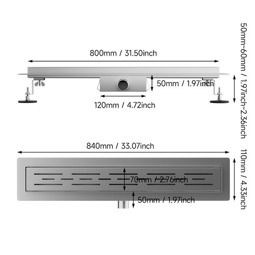 Linear shower drain stainless - linear,