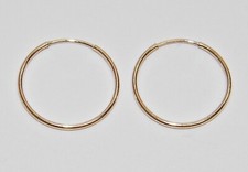 9CT GOLD SLEEPER HOOP EARRINGS - Sizes 10mm / 12mm / 14mm / 16mm / 20mm (PAIRS)