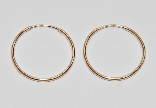 9ct gold sleeper hoop earrings - gold,