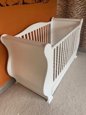 TUTTI BAMBINI Louis 3 in 1 Deluxe Sleigh Cot Bed with Under Bed Drawer - White