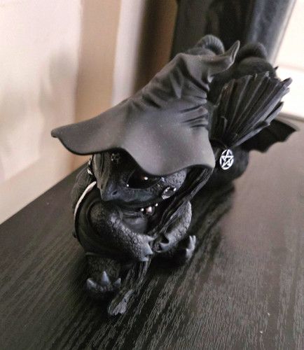 Black dragon figurine ornament - dragon,
